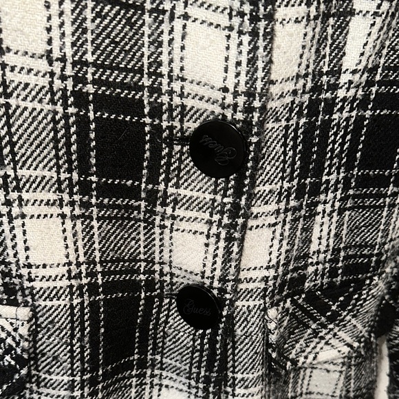 Guess Black and White Blazer Classic Wool Blend - Picture 3 of 7